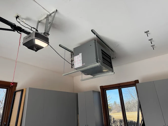 Residential garage air handler installation