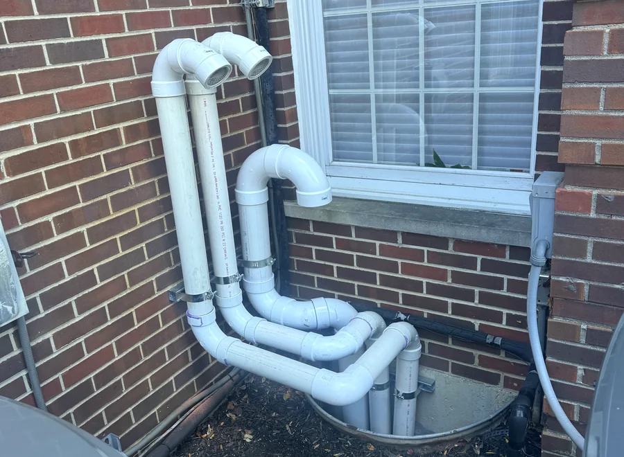 Exterior vent and flue wall detail